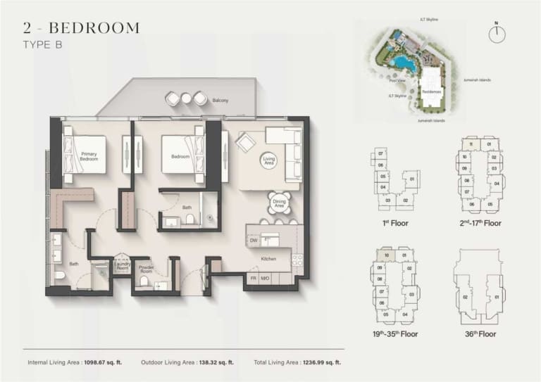 Eltiera Heights 2 Bedroom Type B Floor Plan