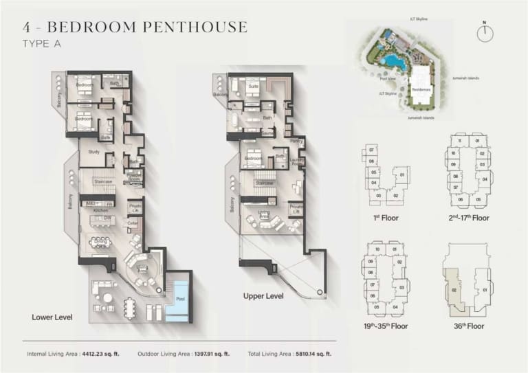 Eltiera Heights 4 Bedroom Type A Floor Plan