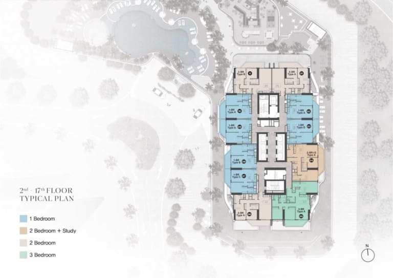 Eltiera Heights 2nd to 17th Floor Plan