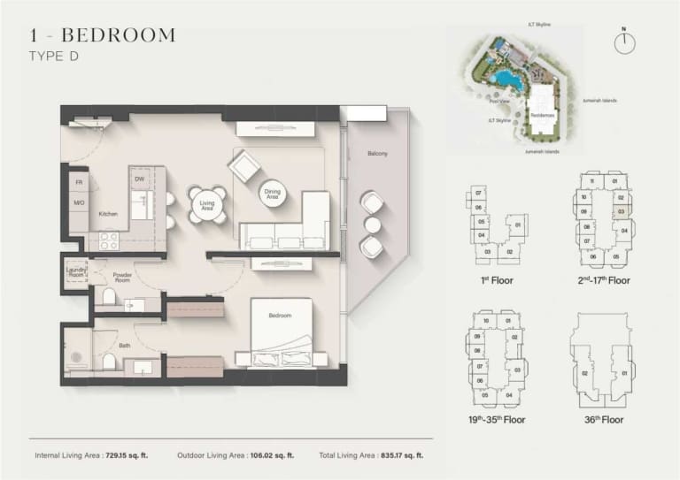 Altiera Heights 1 Bedroom Type D Floor Plan