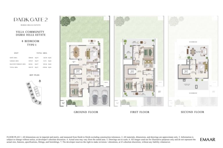 Park Gate 2 by Emaar 4 Bedroom Type 1 Floor Plan