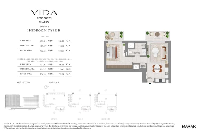 Vida Residences Hillside Park Tower A 1 Bedroom Type B Floor Plan
