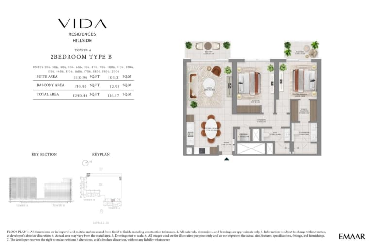 Vida Residences Hillside Park Tower A 2 Bedroom Type B Floor Plan