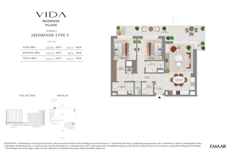 Vida Residences Hillside Park Tower A 2 Bedroom Type C Floor Plan