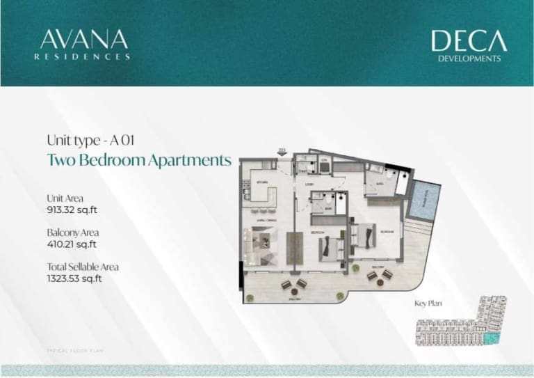 Avana Residences 2 Bedroom Apartment Type A 01 Floor Plan