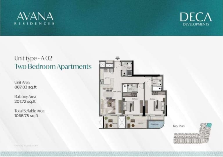Avana Residences 2 Bedroom Apartment Type A 02 Floor Plan