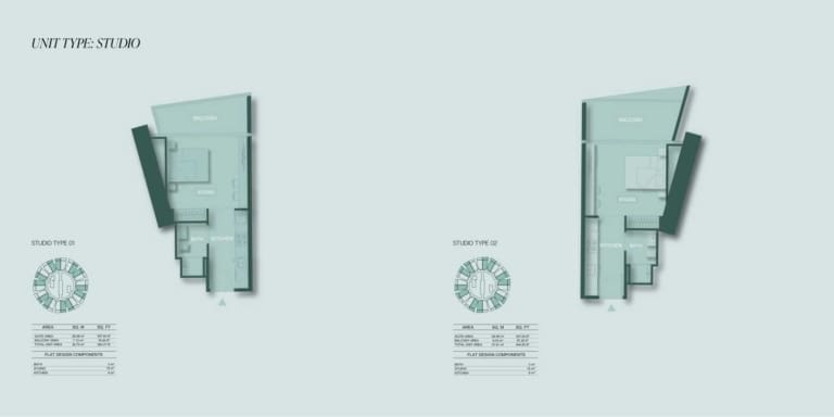Binghatti Circle Studio Apartment Type 2 Floor Plan