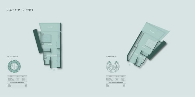 Binghatti Circle Studio Apartment Type 4 Floor Plan