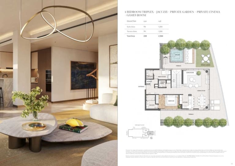 Residences Du Port 4 Bedroom Triplex Floor Plan