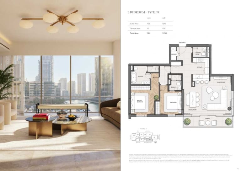 Residences Du Port 2 Bedroom Type 3 Floor Plan
