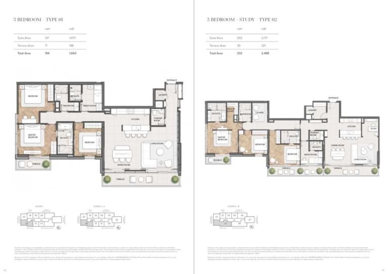 Residences Du Port 3 Bedroom Type 1 & 2 Floor Plan