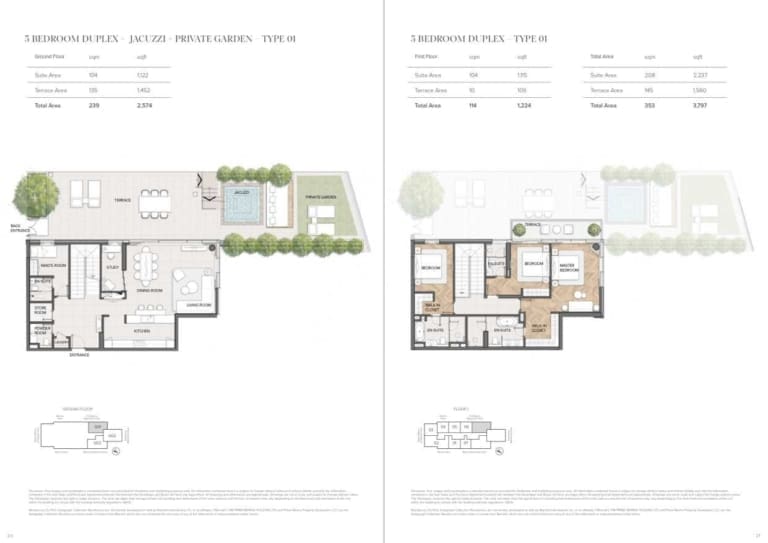 Residences Du Port 3 Bedroom Duplex Type 1 Floor Plan