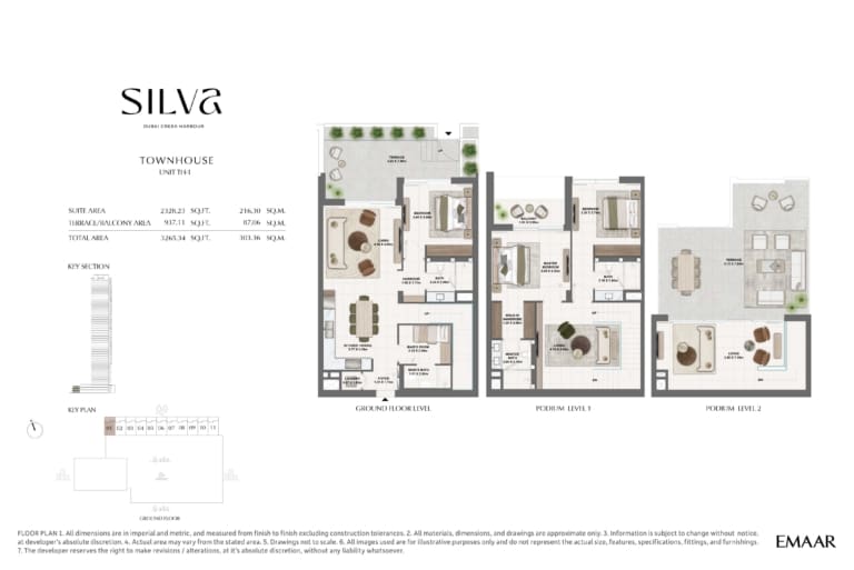 Silva by Emaar Townhouse Unit 1 Floor Plan