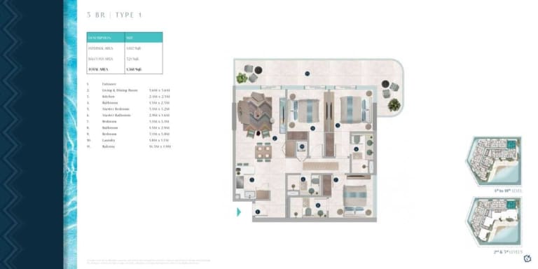 Octa Isle 3 Bedroom Type 1 Floor Plan