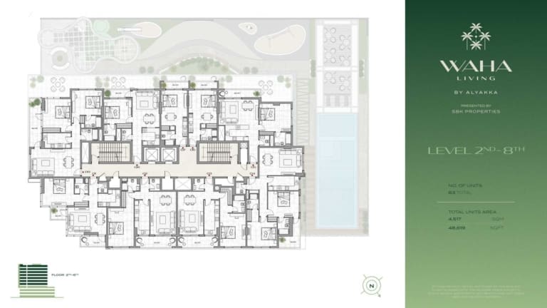 Waha Living Level 2 to 8 Floor Plan