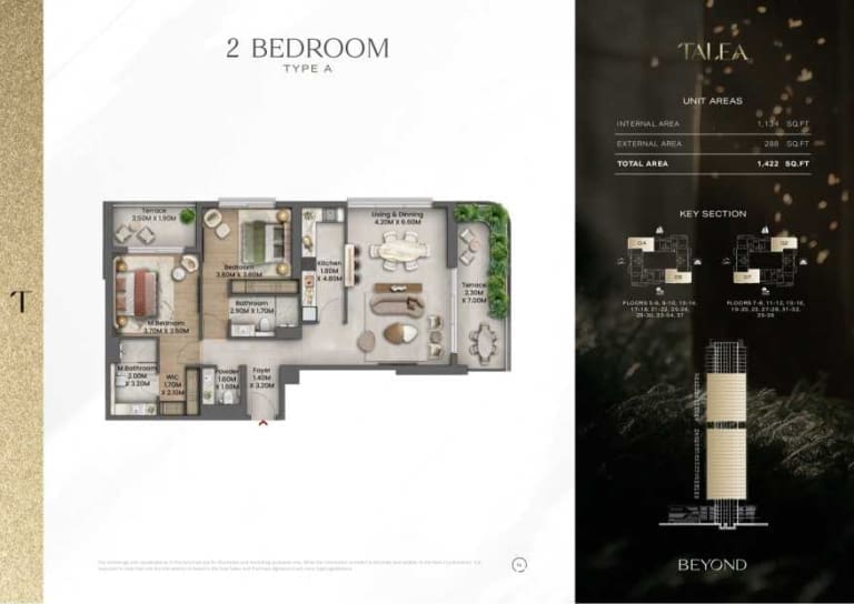 TALEA by Beyond 2 Bedroom Apartment Type A Floor Plan