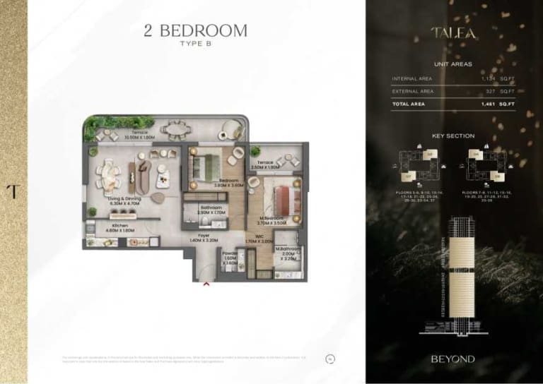 TALEA by Beyond 2 Bedroom Apartment Type B Floor Plan