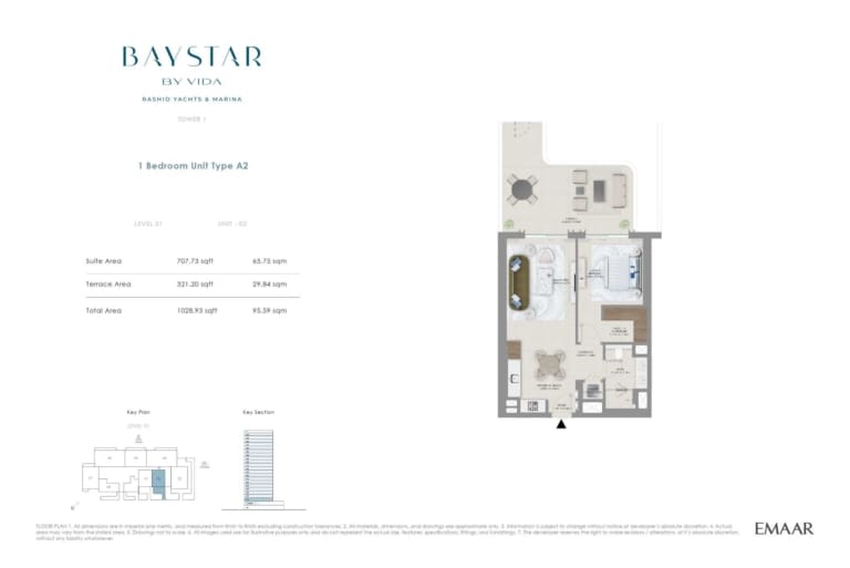 Baystar by Vida 1 Bedroom Type A2 Floor Plan