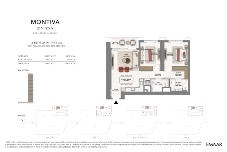 Montiva by Vida 2 Bedroom Type 2A Floor Plan