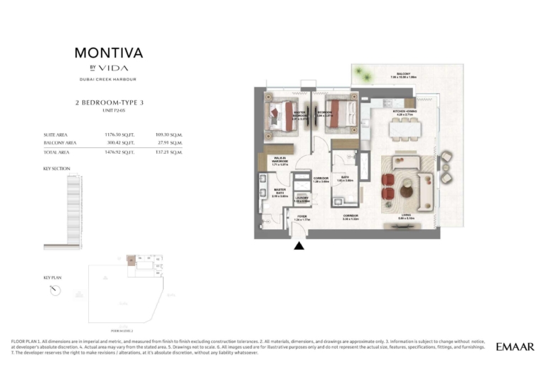 Montiva by Vida 2 Bedroom Type 3 Floor Plan