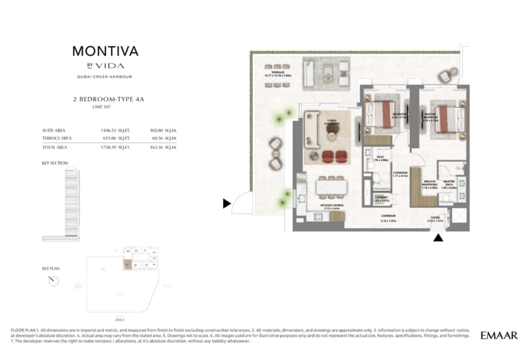 Montiva by Vida 2 Bedroom Type 4A Floor Plan