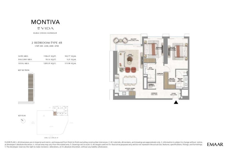 Montiva by Vida 2 Bedroom Type 4B Floor Plan