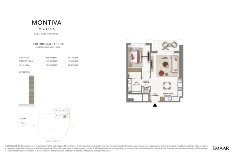 Montiva by Vida 1 Bedroom Type 4B Floor Plan