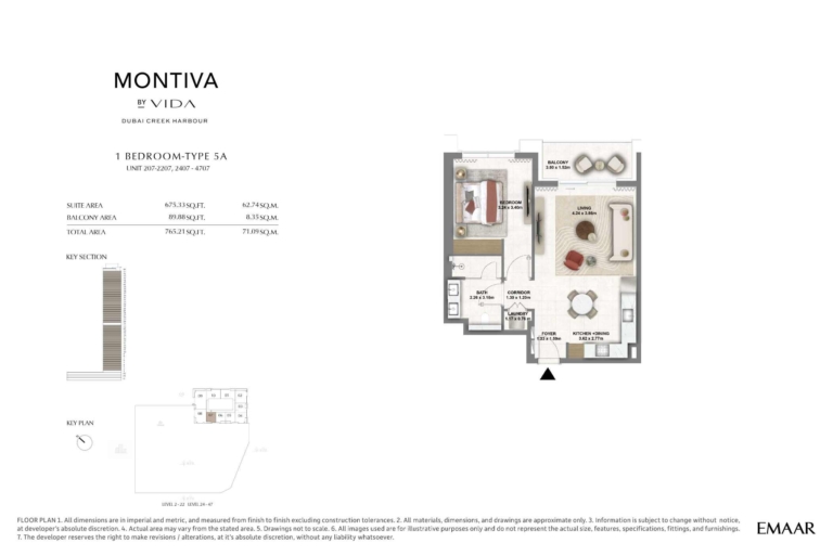 Montiva by Vida 1 Bedroom Type 5A Floor Plan