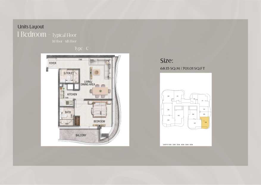 Ramada Residences 1 Bedroom Apartment Type C Floor Plan