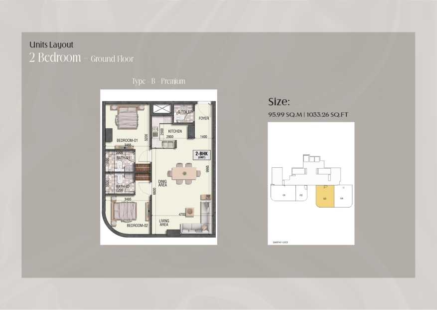 Ramada Residences 2 Bedroom Apartment Type B Floor Plan