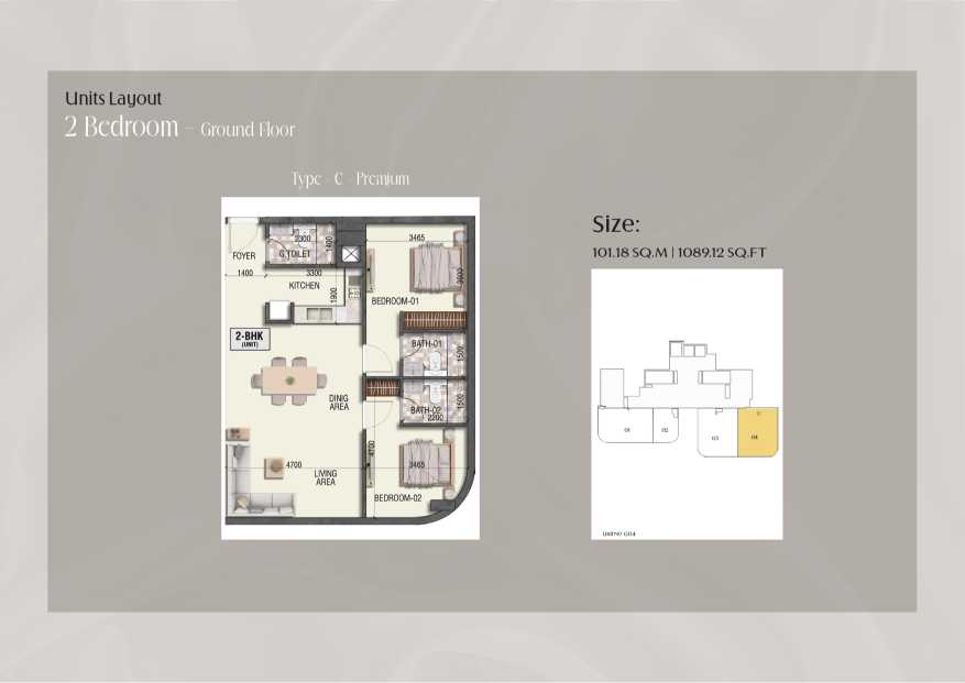 Ramada Residences 2 Bedroom Apartment Type C Floor Plan