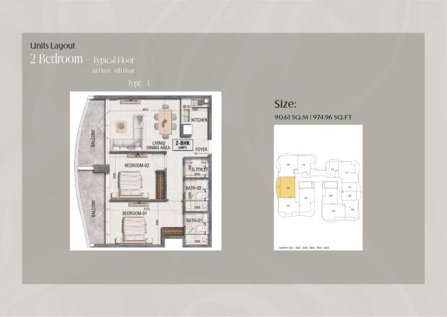 Ramada Residences 2 Bedroom Apartment Type E Floor Plan