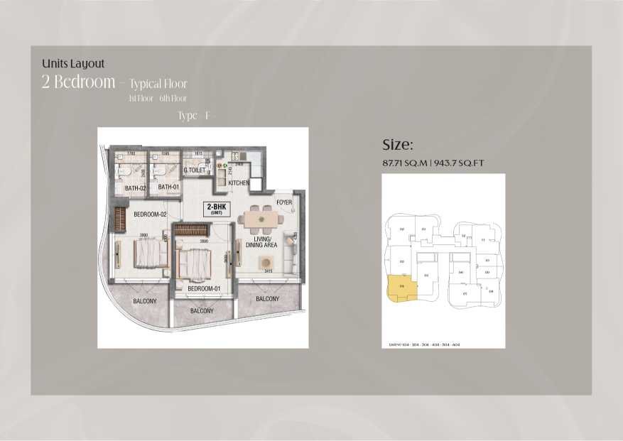 Ramada Residences 2 Bedroom Apartment Type F Floor Plan