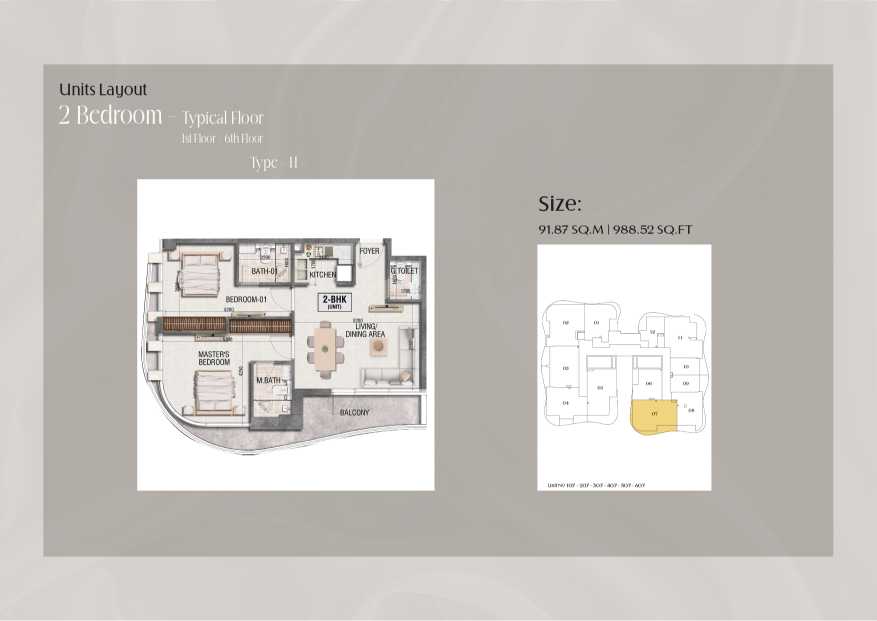 Ramada Residences 2 Bedroom Apartment Type H Floor Plan