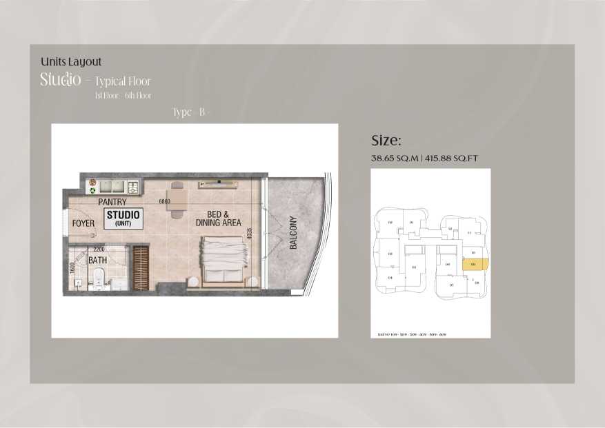 Ramada Residences Studio Apartment Type B Floor Plan