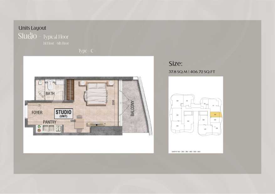 Ramada Residences Studio Apartment Type C Floor Plan