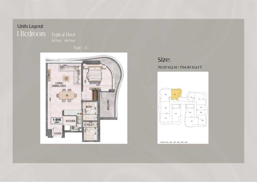 Ramada Residences 1 Bedroom Apartment Type A Floor Plan