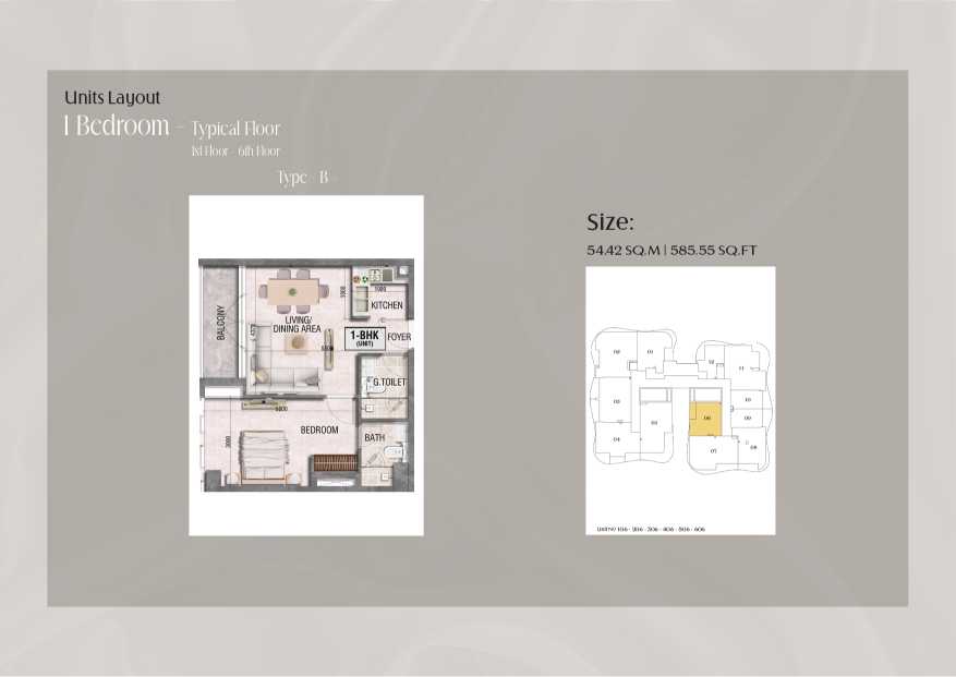 Ramada Residences 1 Bedroom Apartment Type B Floor Plan
