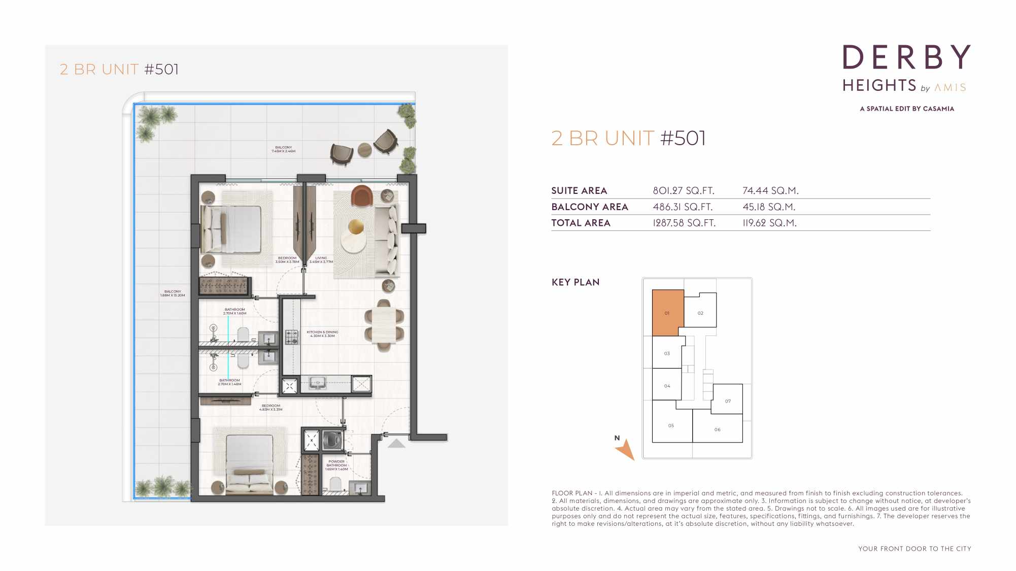 Derby Heights 2 Bedroom Apartment Floor Plan