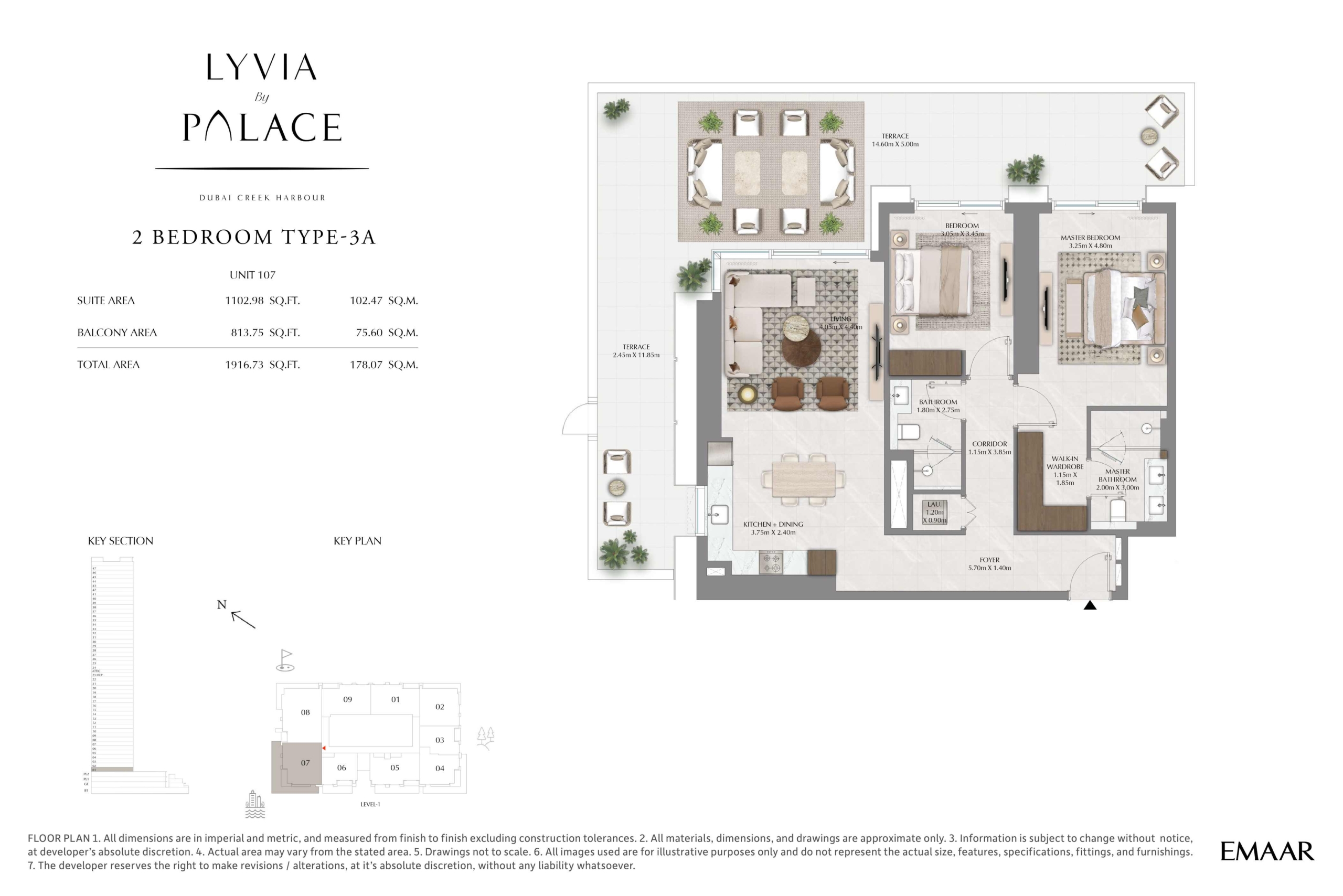 Lyvia by Palace 2 Bedroom Type 3A Floor Plan