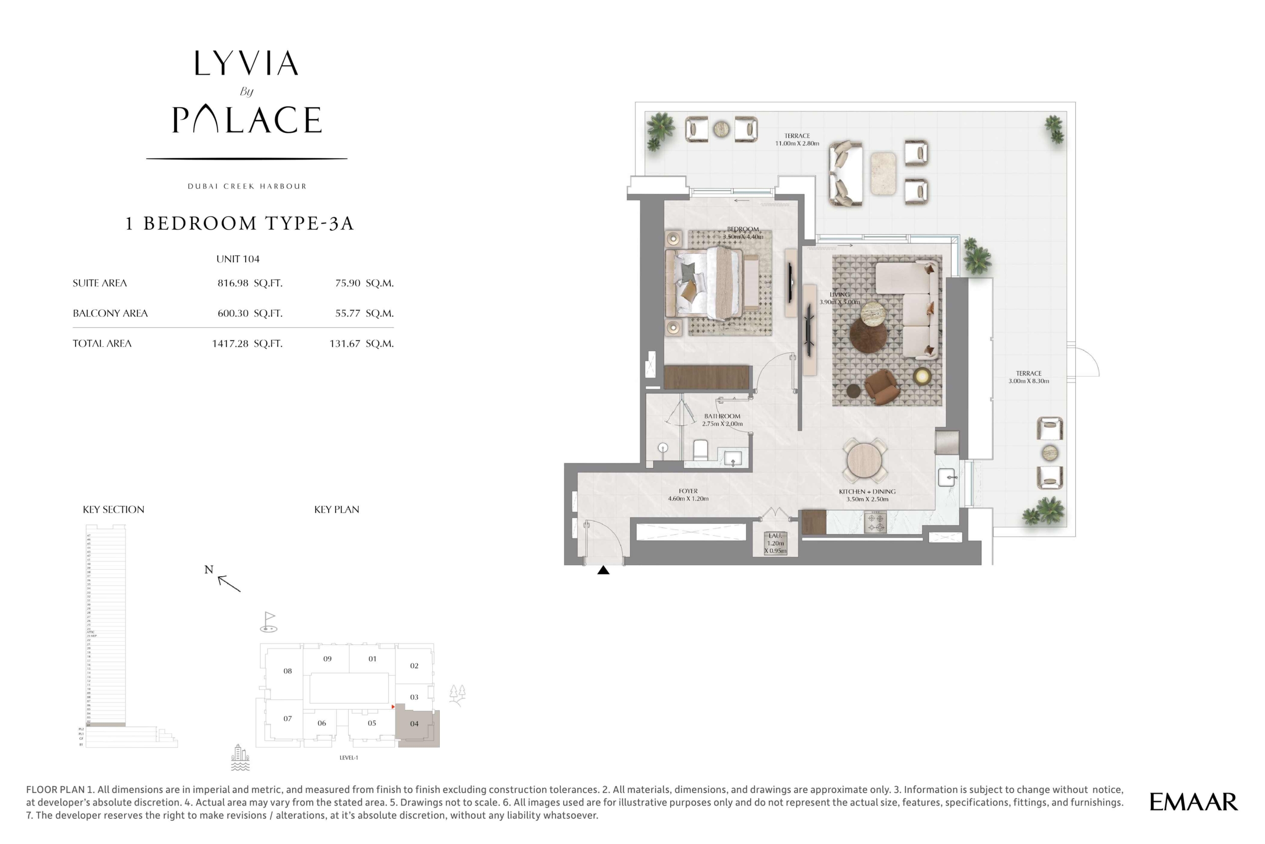 Lyvia by Palace 1 Bedroom Type 3A Floor Plan