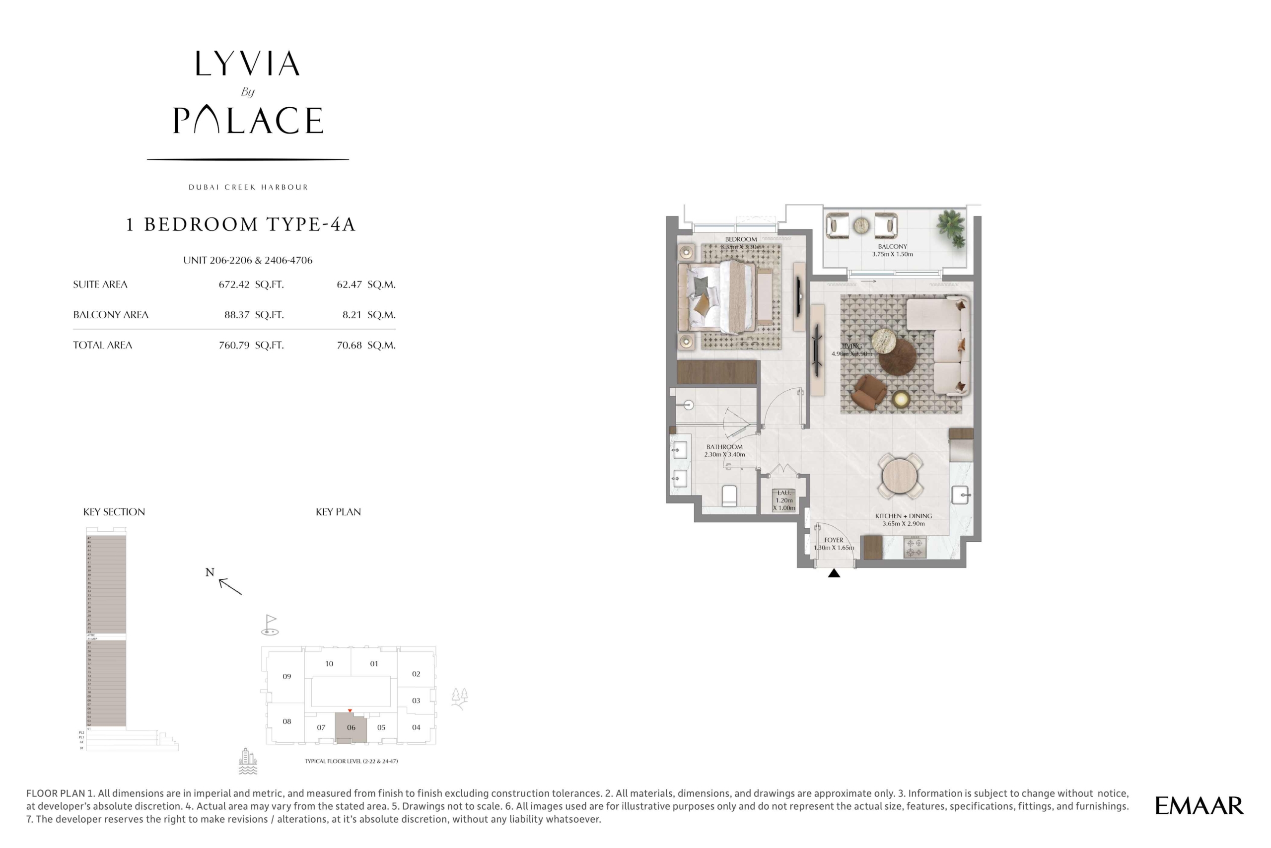 Lyvia by Palace 1 Bedroom Type 4A Floor Plan