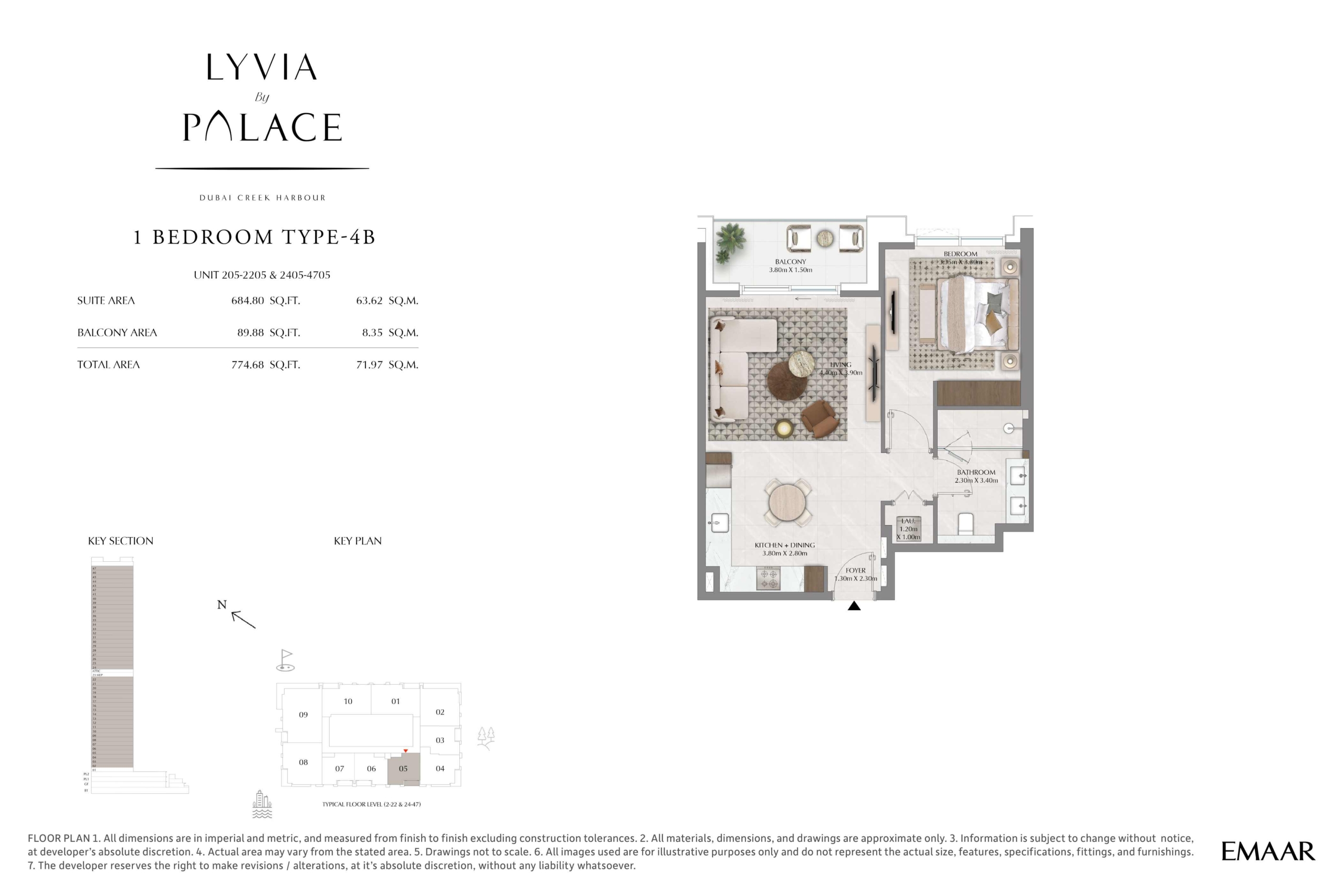 Lyvia by Palace 1 Bedroom Type 4B Floor Plan