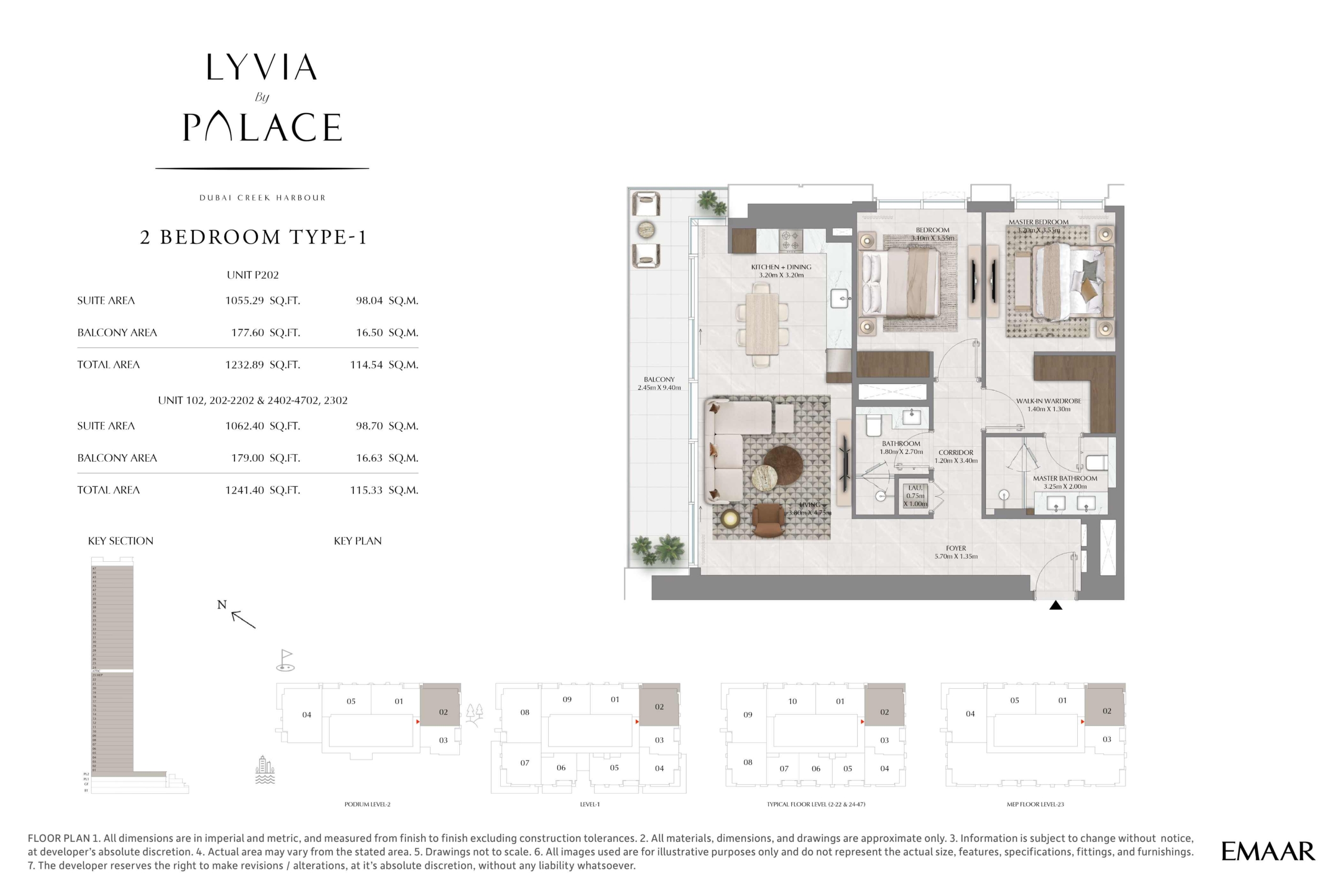 Lyvia by Palace 2 Bedroom Type 1 Floor Plan