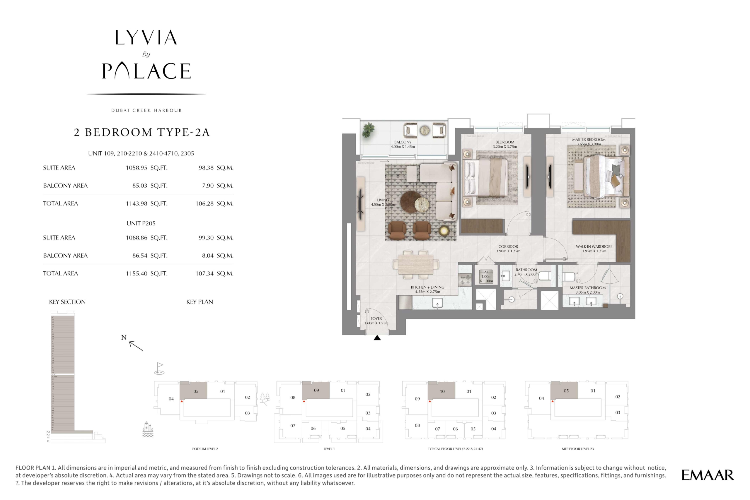 Lyvia by Palace 2 Bedroom Type 2A Floor Plan