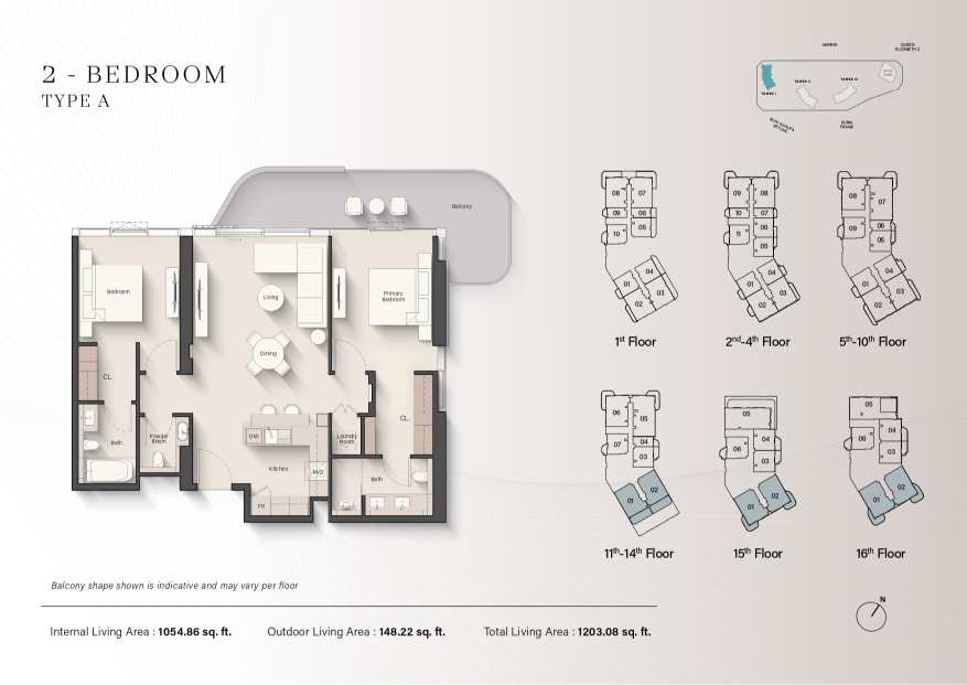 Portside Square 2 Bedroom Apartment Type A Floor Plan