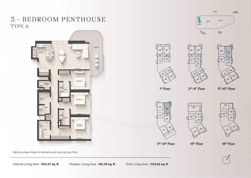Portside Square 3 Bedroom Penthouse Type A Floor Plan