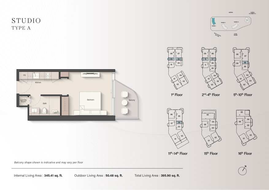 Portside Square Studio Apartment Type A Floor Plan
