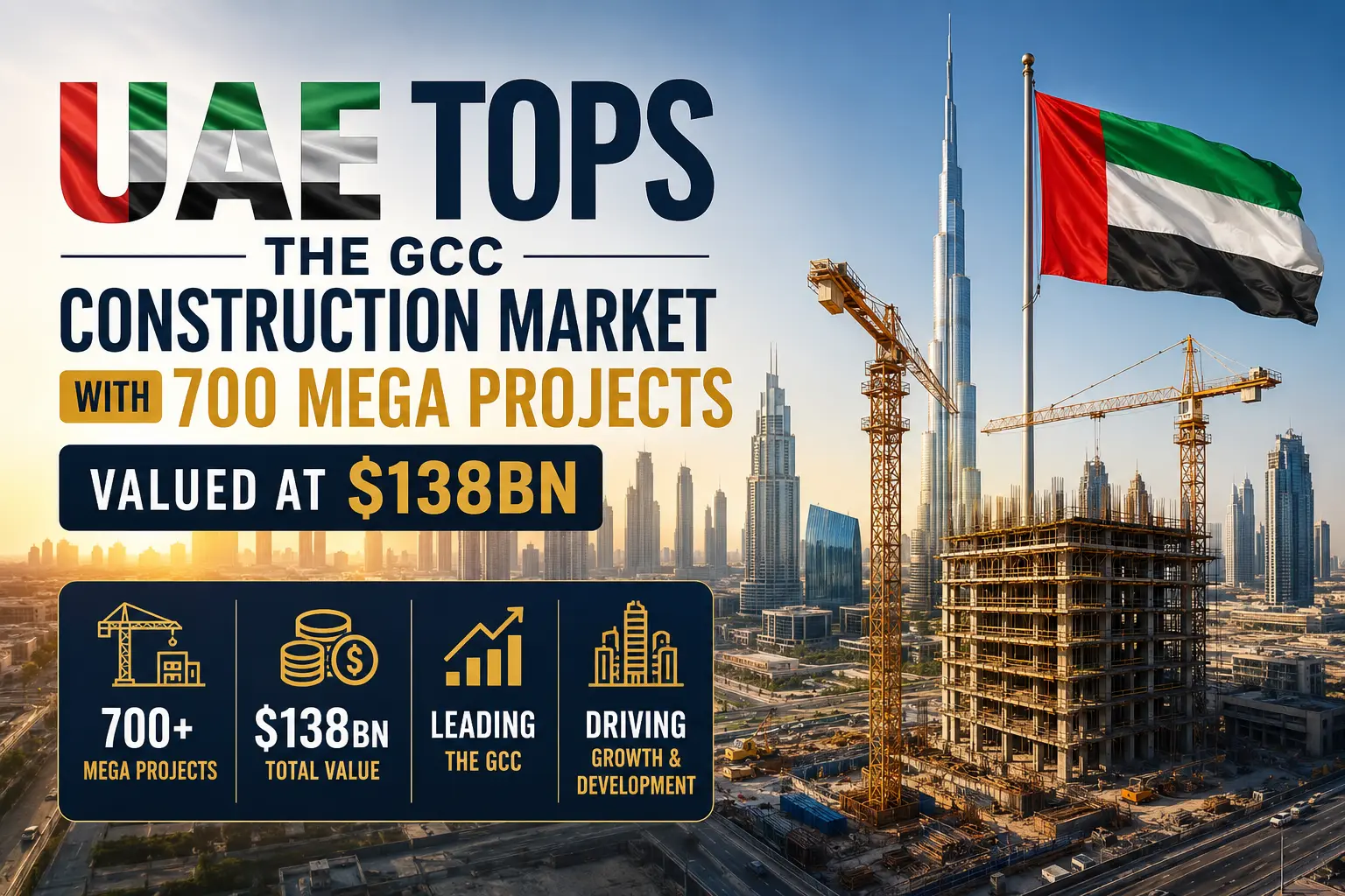 UAE Tops the GCC Construction Market With 700 Mega Projects Valued at $138bn